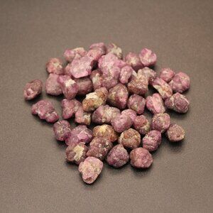 SET of 10 Natural African Ruby JULY BIRTHSTONE Red / Purple Certified Raw Gem
